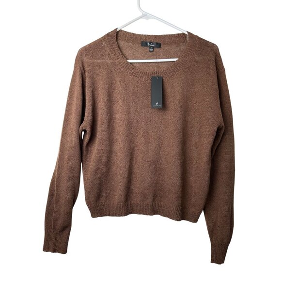 NWT Lulus Sweater Small Lightweight Acrylic Knit Womens Brown Pullover - Picture 9 of 11